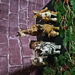 Wooden Assortment of Animal Ornaments Good Used Condition